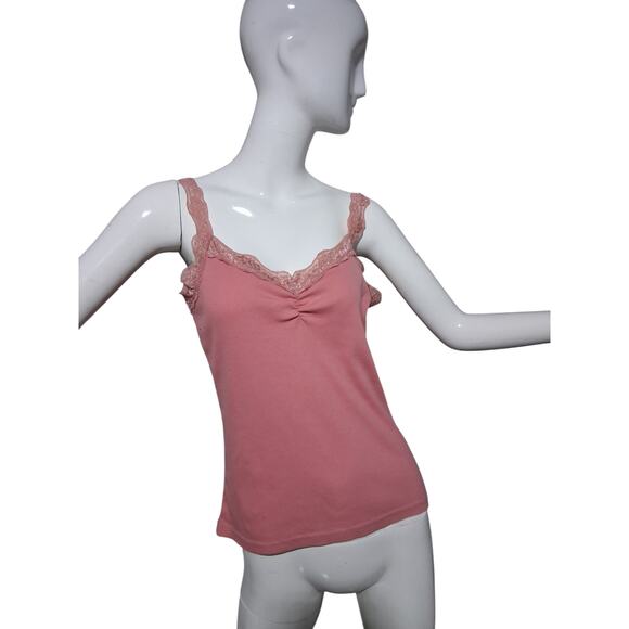 Y2K Cato Womens sz Medium Lace Romantic Grunge Coquette Dainty Ribbed Tank Top - Picture 2 of 14